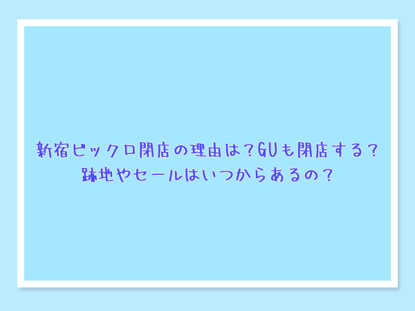 新宿ビックロ閉店の理由は？GUも閉店する？跡地やセールはいつからあるの？