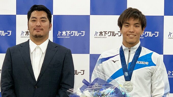 南出大伸選手 オープンウォーター吉田龍平コーチ