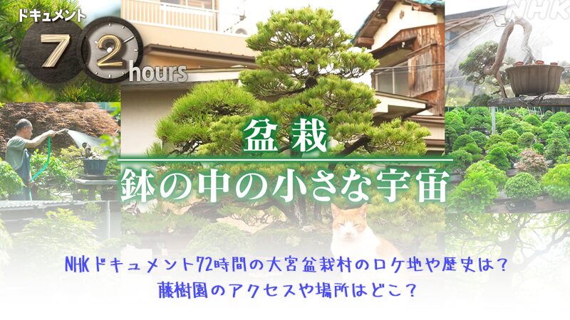 NHKドキュメント72時間の大宮盆栽村のロケ地や歴史は？藤樹園のアクセスや場所はどこ？