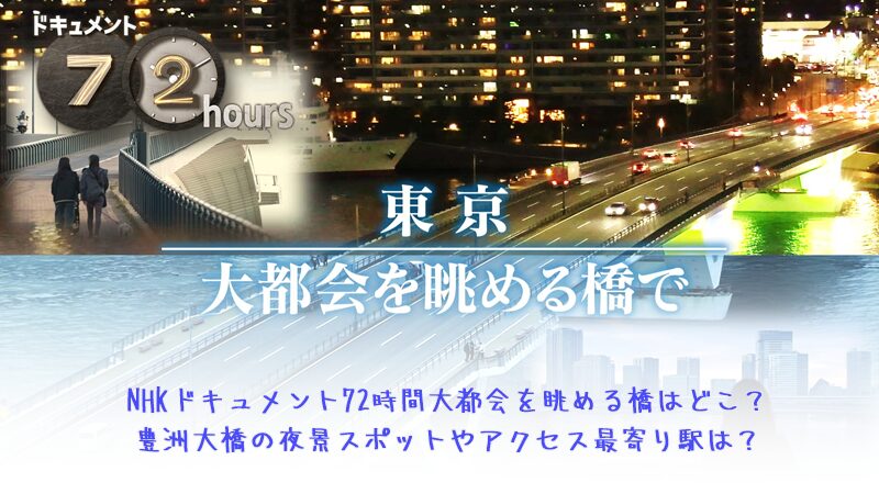 NHKドキュメント72時間大都会を眺める橋はどこ？豊洲大橋の夜景スポットやアクセス最寄り駅は？